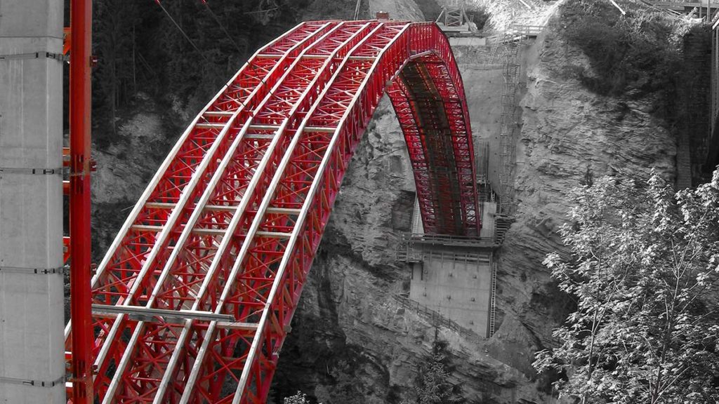 Self-supporting arch scaffold - Angerschlucht